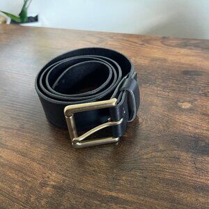 Levi's Men's Black Leather Belt Size 36 Full Grain Bovine Leather Brass Buckle